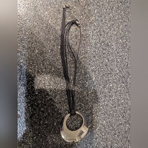 Black Cord Necklace with silver Coloured Cord 20 cm